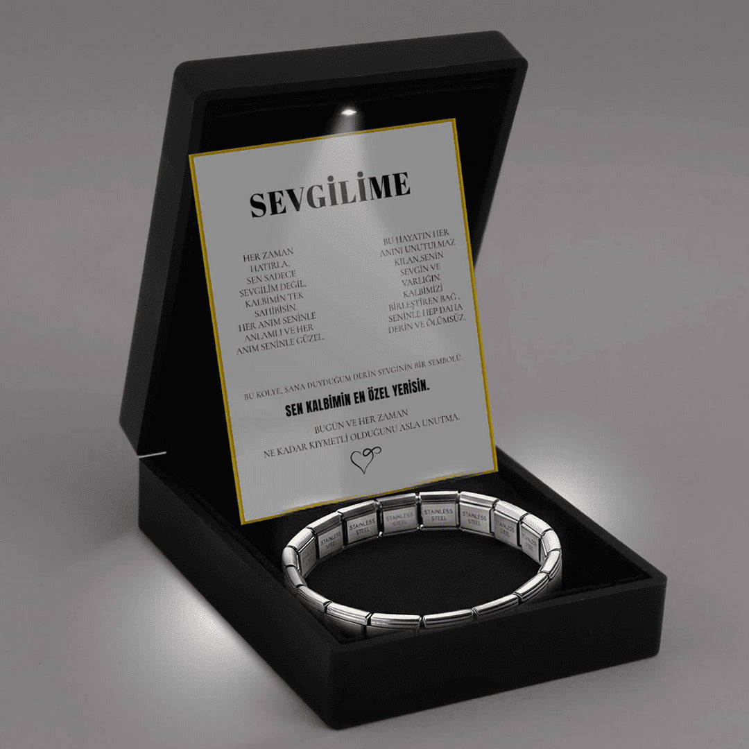 „To My Love“ Liebesherz-Stahlkette mit Notiz und Geschenkbox
