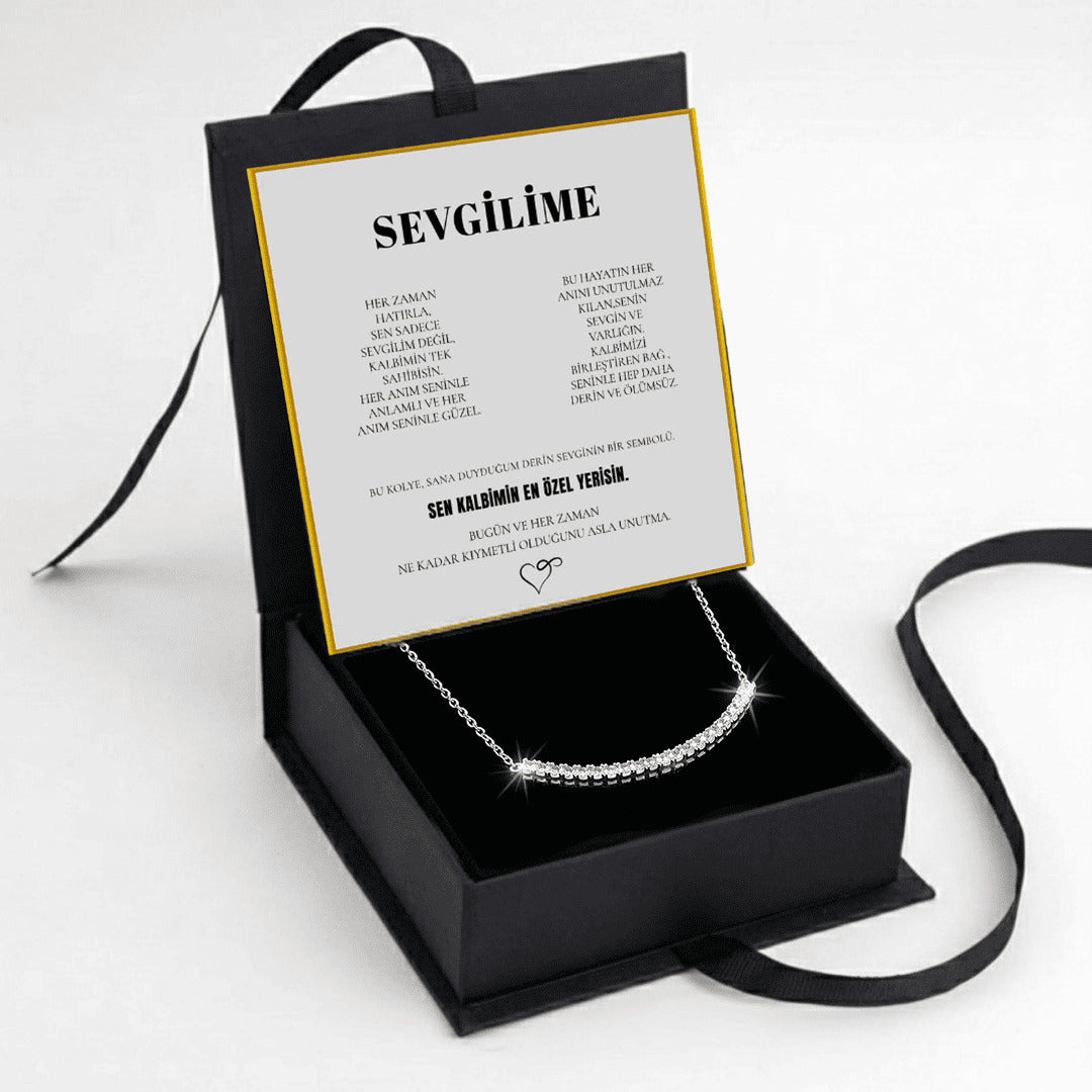 „To My Love“ Liebesherz-Stahlkette mit Notiz und Geschenkbox