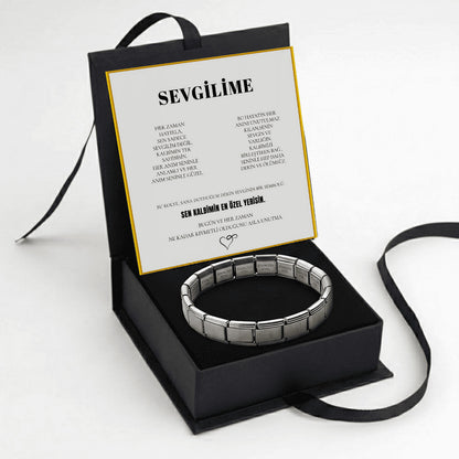 „To My Love“ Liebesherz-Stahlkette mit Notiz und Geschenkbox