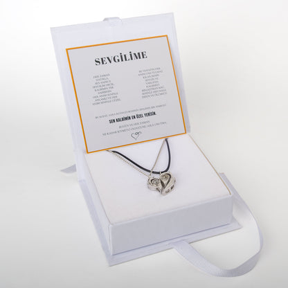 „To My Love“ Liebesherz-Stahlkette mit Notiz und Geschenkbox