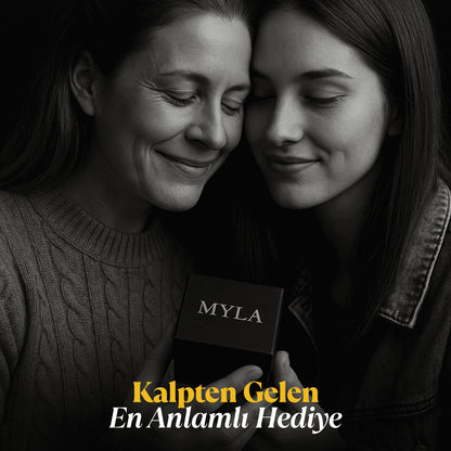 Kadınıma Altın Kalp Taşlı Kolye Anlamlı Notlu ve Kutulu
