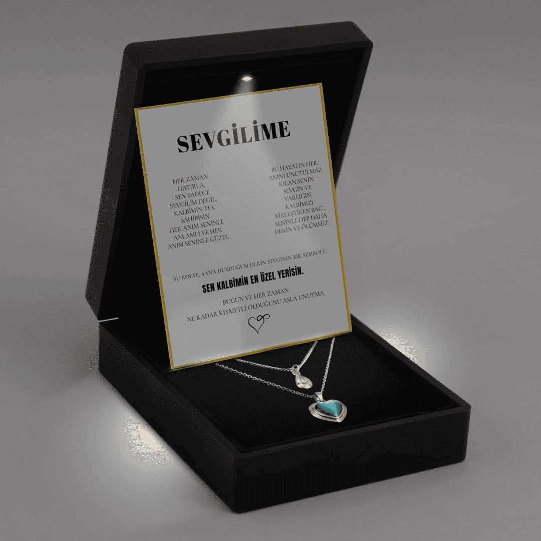 „To My Love“ Liebesherz-Stahlkette mit Notiz und Geschenkbox