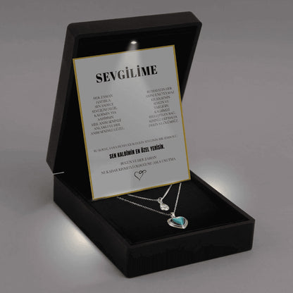 „To My Love“ Liebesherz-Stahlkette mit Notiz und Geschenkbox