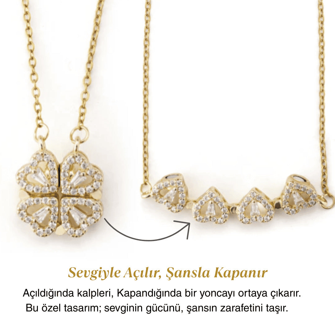 Kadınıma Yonca Kolye Hediye Seti