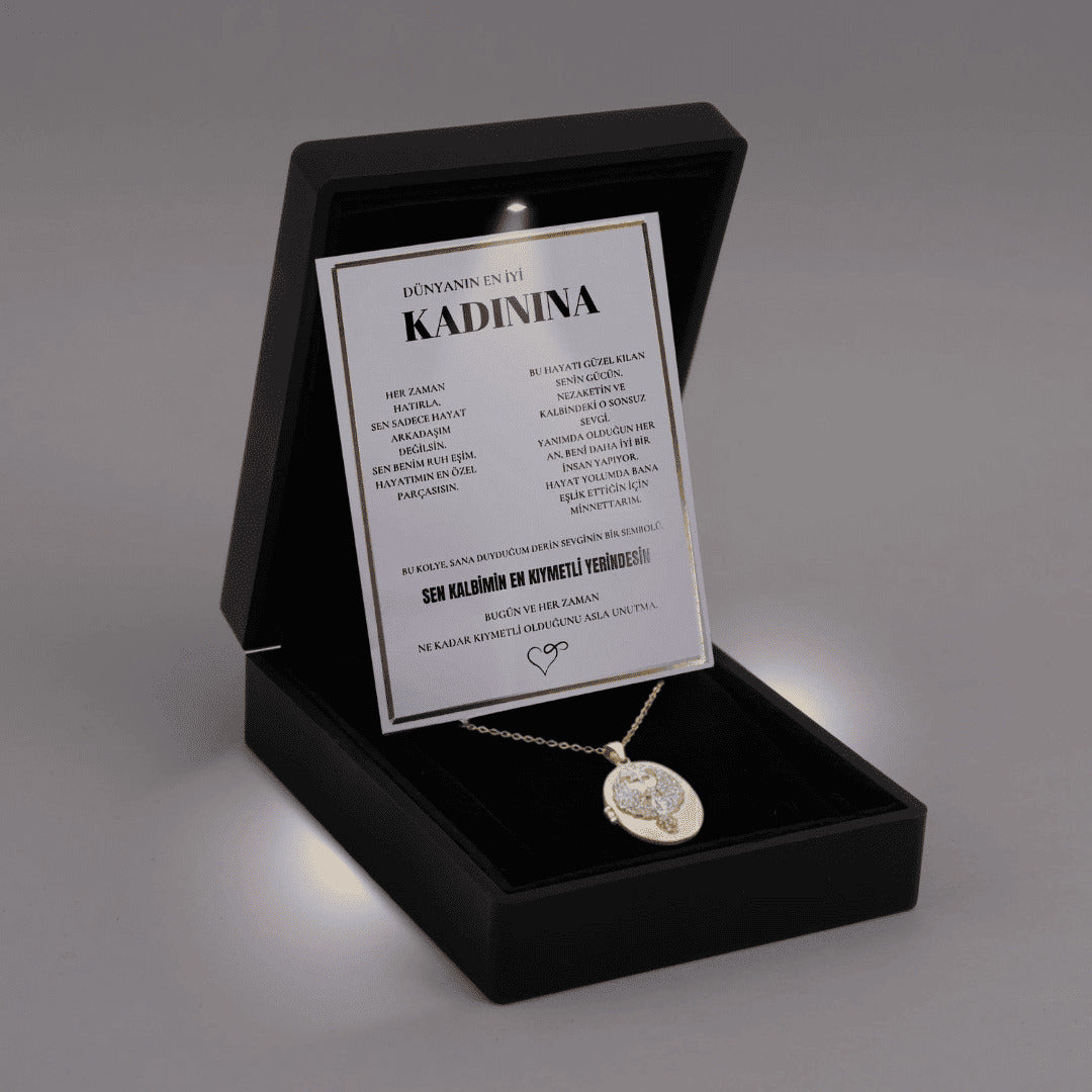 „To My Love“ Liebesherz-Stahlkette mit Notiz und Geschenkbox