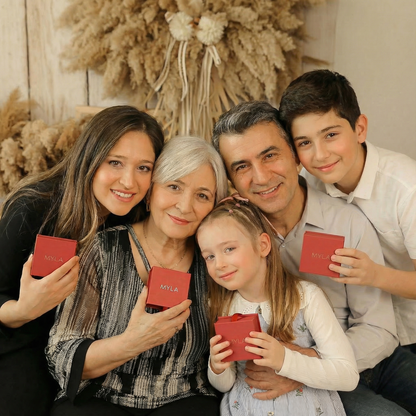 Myla 4'lü Aile Paketi Kızıma Yonca, Kadınıma Zarafet, Anneme Melek ve Oğluma Çubuk Kolye