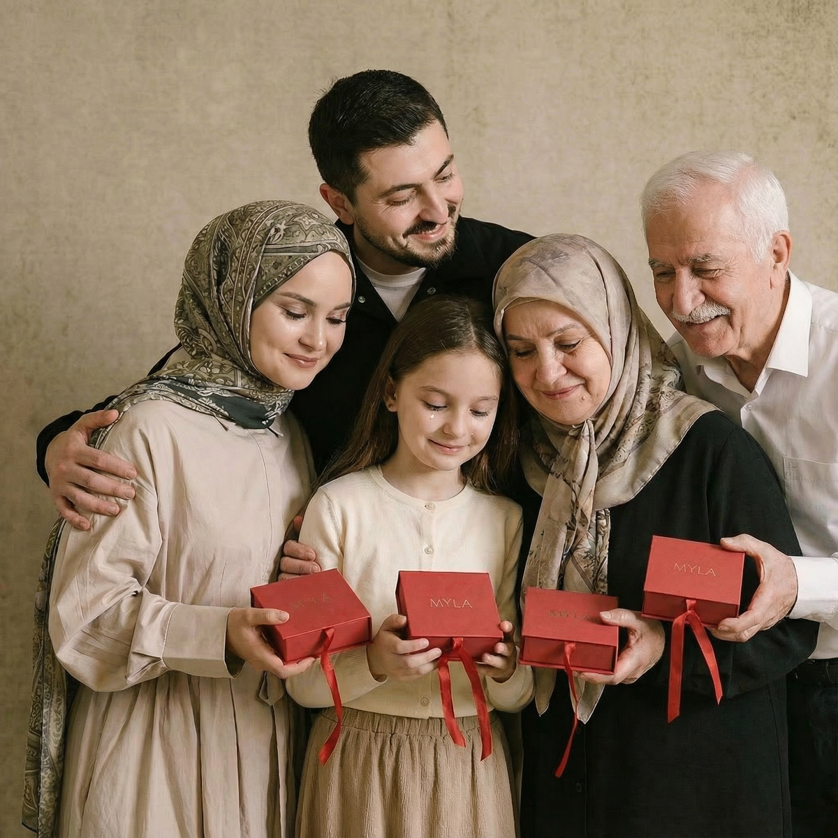 Myla 4'lü Aile Paketi Kızıma Yonca, Kadınıma Zarafet, Anneme Melek ve Babama Magneto