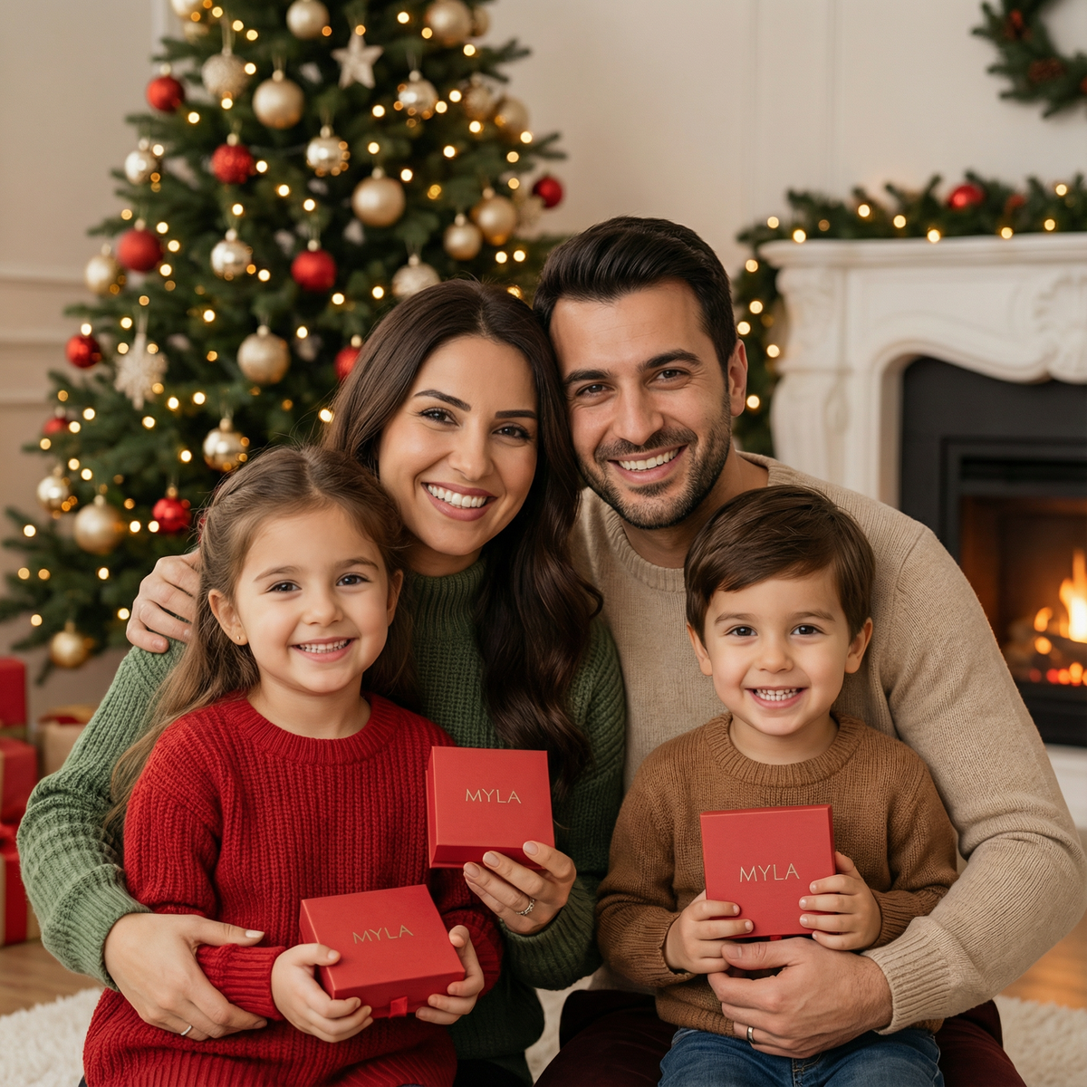 Myla 3'lü Aile Paketi Kızıma Yonca, Kadınıma Zarafet ve Oğluma Çubuk Kolye