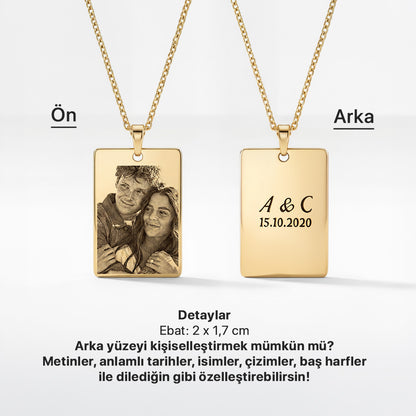 Kişiye Özel Fotoğraflı Anı Kolyesi