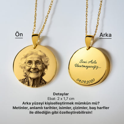 Annenize Özel Fotoğraflı Anı Kolyesi