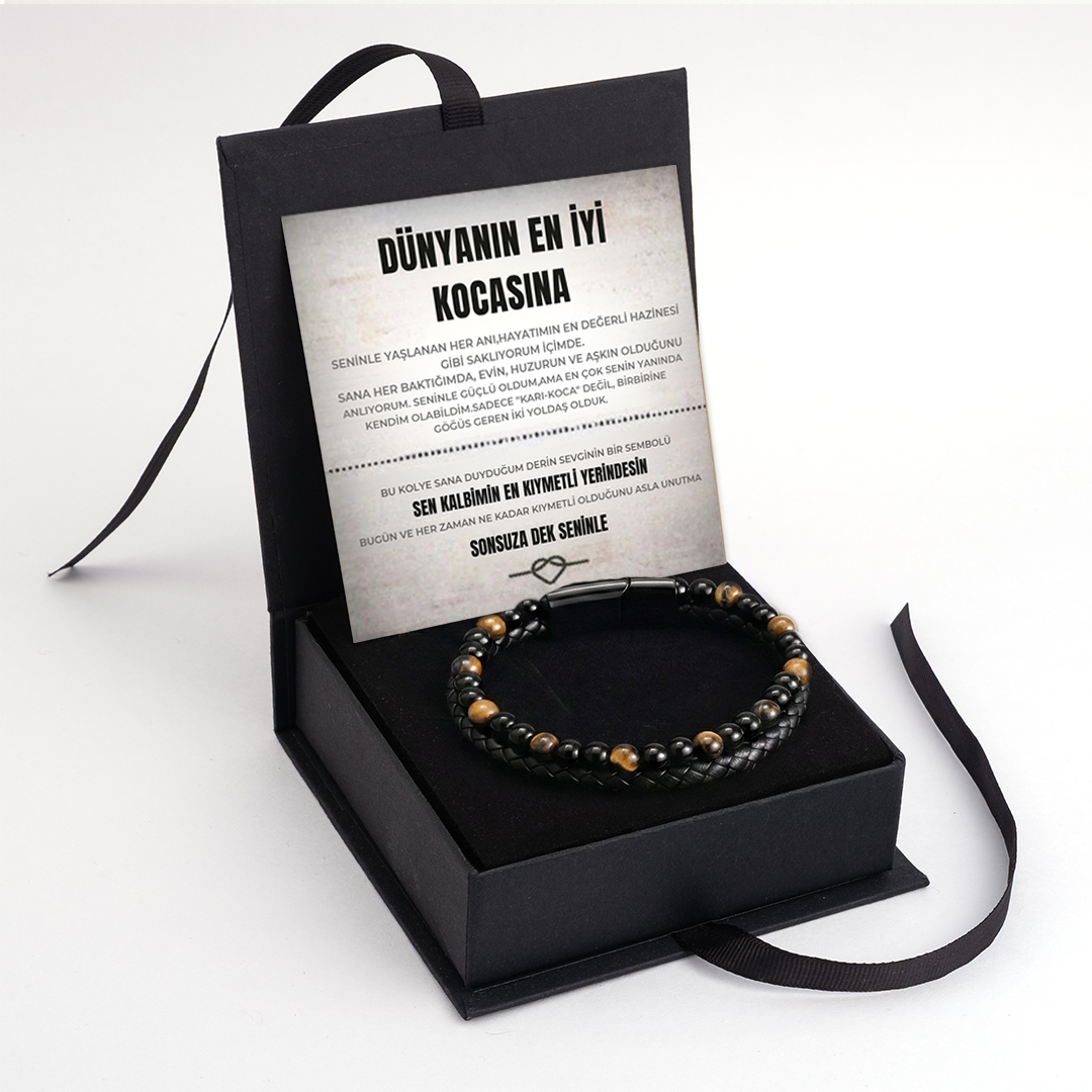 „Für meinen Sohn“-Stick-Halskette mit Notiz und Geschenkbox