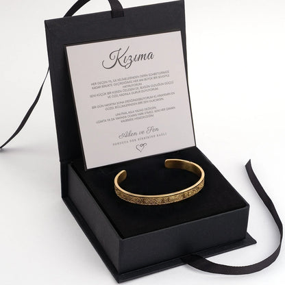 Kızıma Ayetel Kursi Gold Bileklik