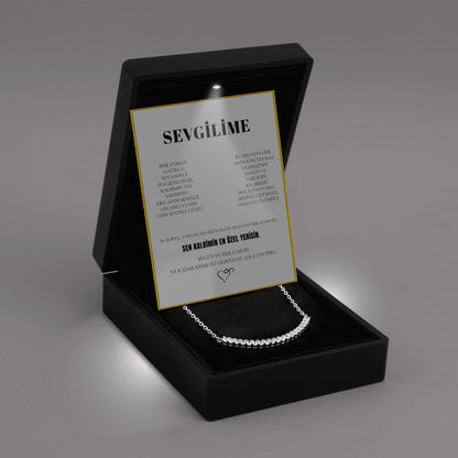 „To My Love“ Liebesherz-Stahlkette mit Notiz und Geschenkbox