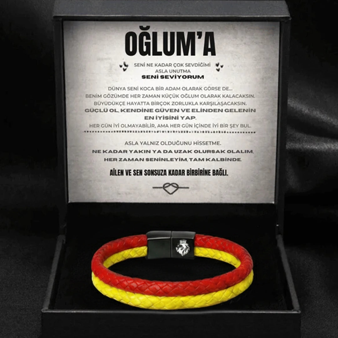 Oğluma Sarı - Kırmızı Takım Bilekliği Hazır Hediye Paketi