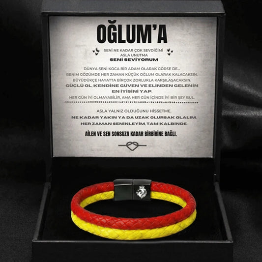 Oğluma Sarı - Kırmızı Takım Bilekliği Hazır Hediye Paketi