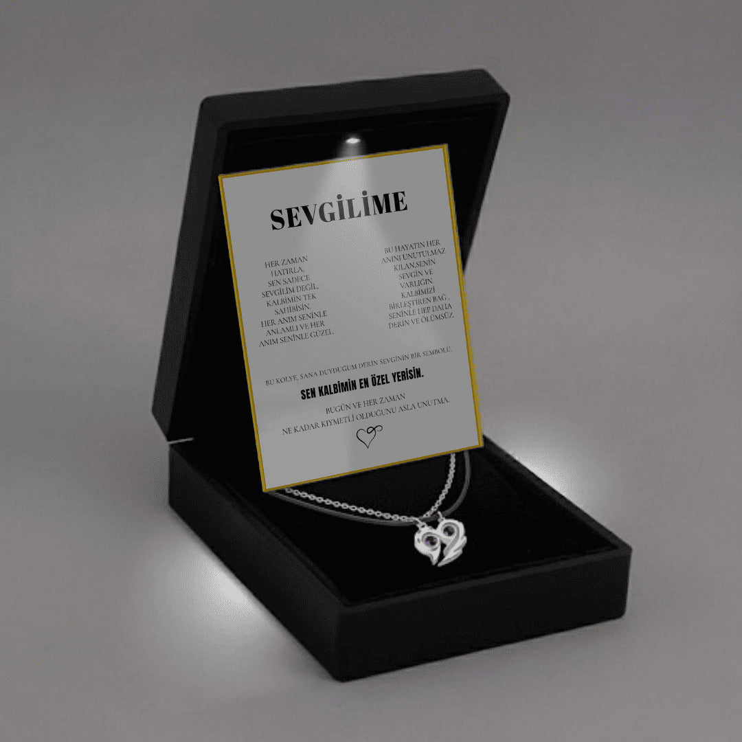 „To My Love“ Liebesherz-Stahlkette mit Notiz und Geschenkbox