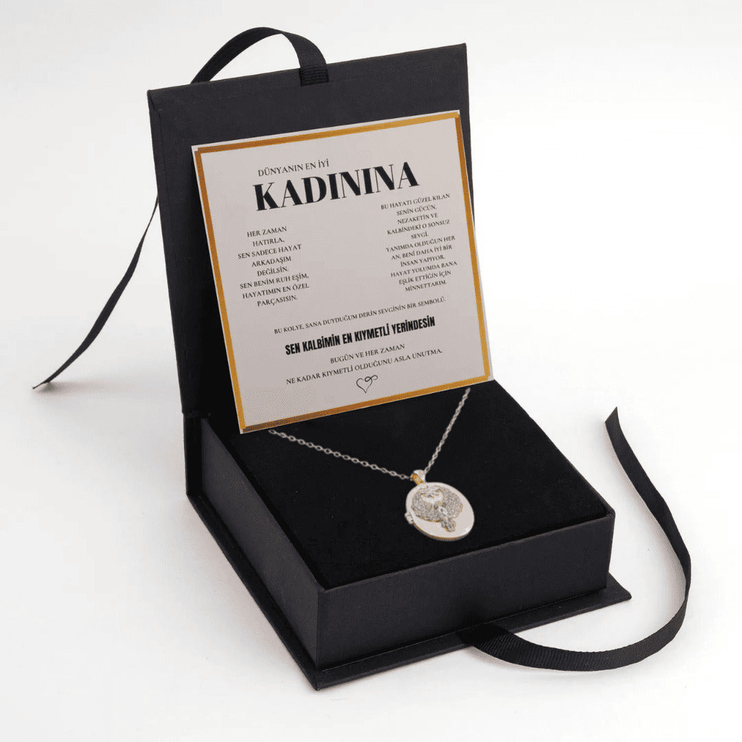 „To My Love“ Liebesherz-Stahlkette mit Notiz und Geschenkbox