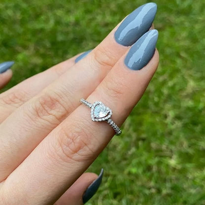 Stein Herz Ring Silber