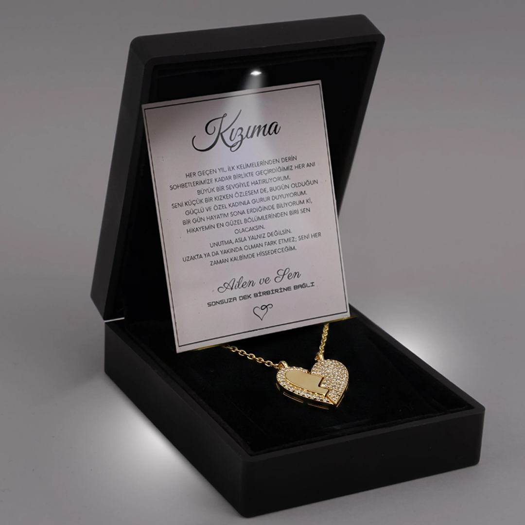 „To My Love“ Liebesherz-Stahlkette mit Notiz und Geschenkbox