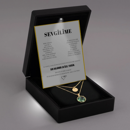 „To My Love“ Liebesherz-Stahlkette mit Notiz und Geschenkbox