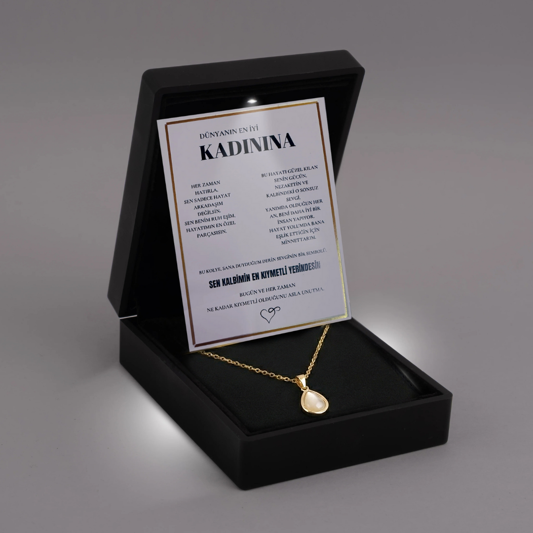 „To My Love“ Liebesherz-Stahlkette mit Notiz und Geschenkbox