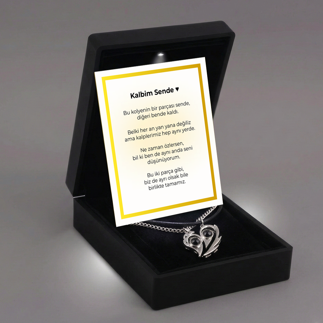 „To My Love“ Liebesherz-Stahlkette mit Notiz und Geschenkbox