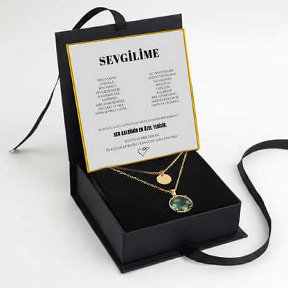 „To My Love“ Liebesherz-Stahlkette mit Notiz und Geschenkbox