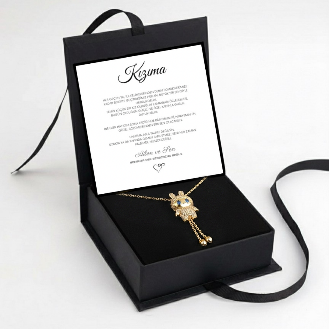 „To My Love“ Liebesherz-Stahlkette mit Notiz und Geschenkbox