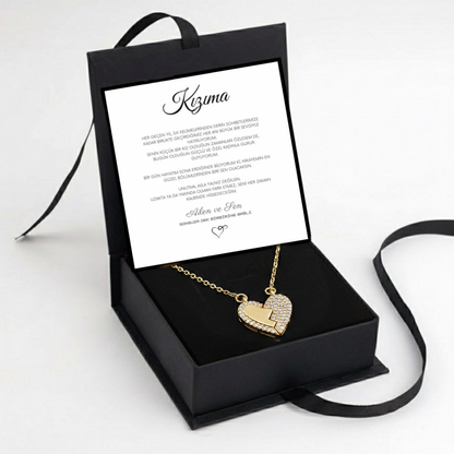 „To My Love“ Liebesherz-Stahlkette mit Notiz und Geschenkbox