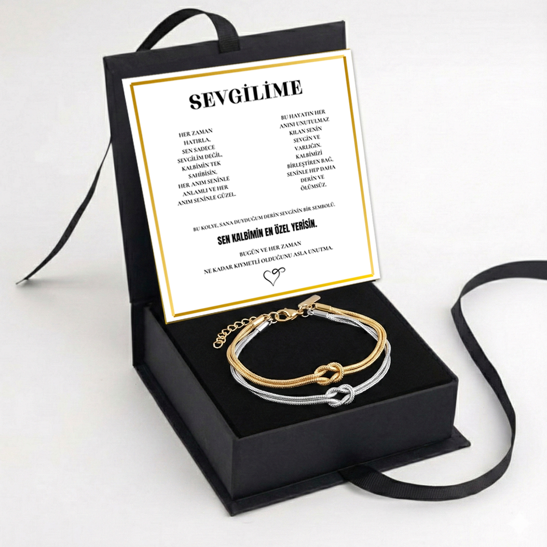 „To My Love“ Liebesherz-Stahlkette mit Notiz und Geschenkbox